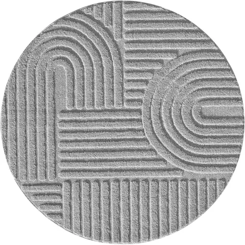 Covor Art V1 Argintiu, Rotund, D120 cm