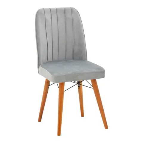 Scaun Model Vespera, Gri/Nuc, 45x52x95 cm