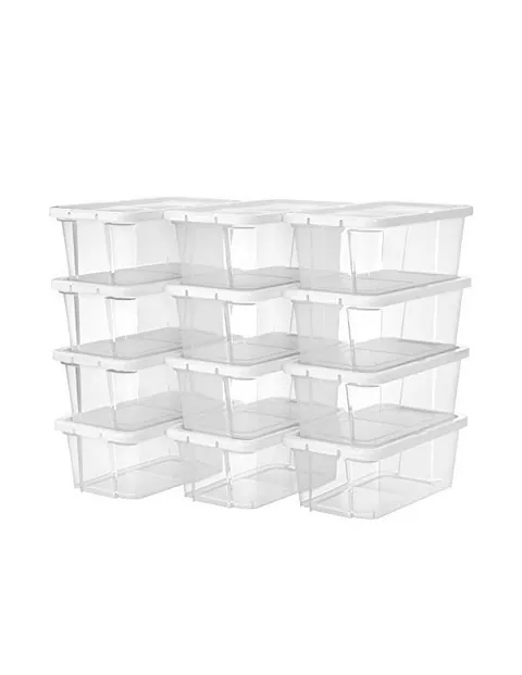 Set 12 Cutii de Depozitare Pantofi Model Davion, Transparent