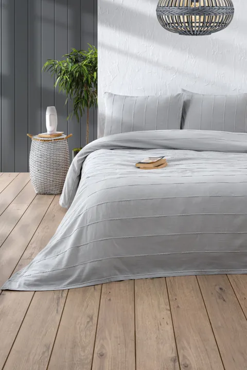 Set Cuvertura Pique Model Sedef Grey