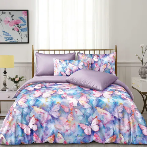 Lenjerie de pat Finet Superfin cu elastic – 4 piese, Bloom - Butterfly Kiss