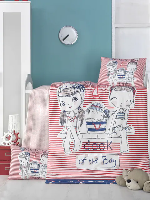 Lenjerie patut bebe Model Two Girls