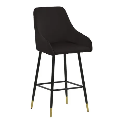 Scaun de bar Model Lithe, Auriu/Negru, 47x44x98 cm