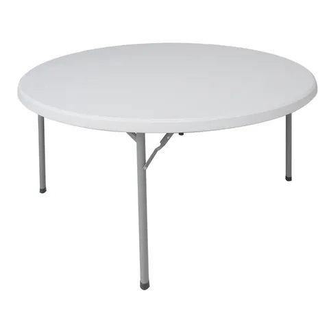 Masa rotunda pliabila Comfort - dintr-o singura bucata, gri deschis D152x74cm