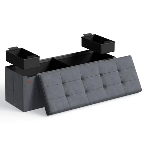 Banca de depozitare, Songmics, 110 x 38 x 38 cm, 300 Kg, LSF277G01, Gri