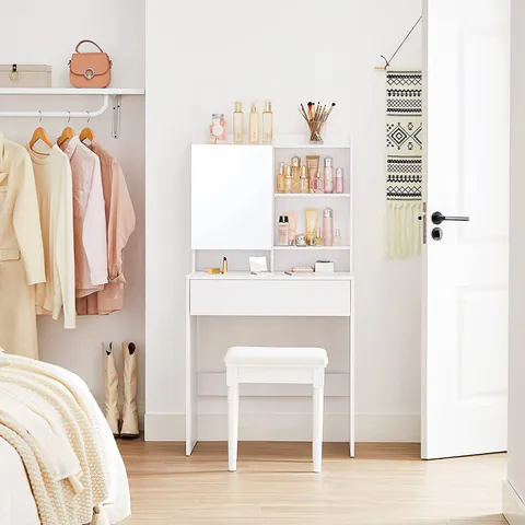 Masa de Toaleta Model Raya, Alb, 70x40x136 cm