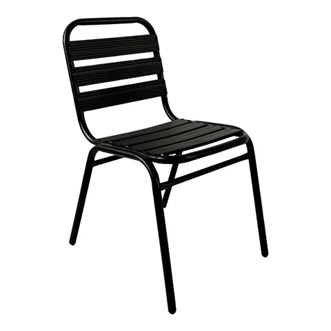 Scaun de exterior , Model Sussie, culoare negru, metal si aluminiu, 45x62x76 cm