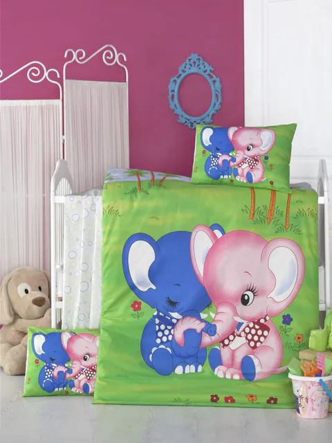 Lenjerie patut bebe Model Elephant
