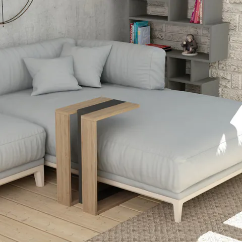 Masuta de Cafea Model Arian, 30x40x57 cm, Stejar/Antracit/Stejar