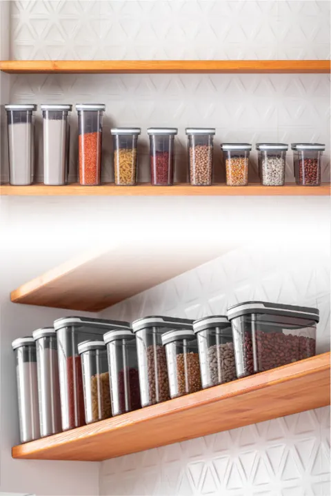 Set 9 cutii de depozitare alimente BNM9luerzak, Antracit