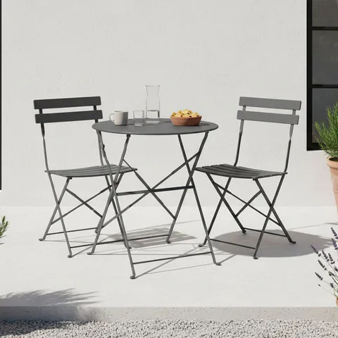 Set masă și scaune Bistro, 3 piese, antracit
