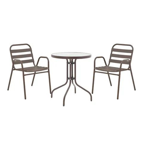 Set masă și scaune de exterior, 3 Piese, Model , Maro
