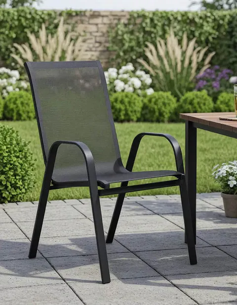 Scaun de Gradina Model Calan, Negru - Gri