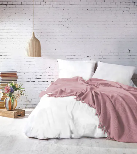 Cuvertura Pled pentru pat dublu Model Mona Powder