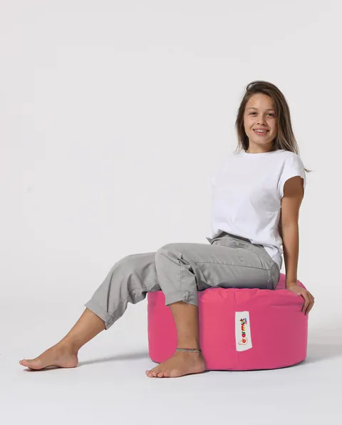 Taburet puf de grădină Round Roz 55x30 cm