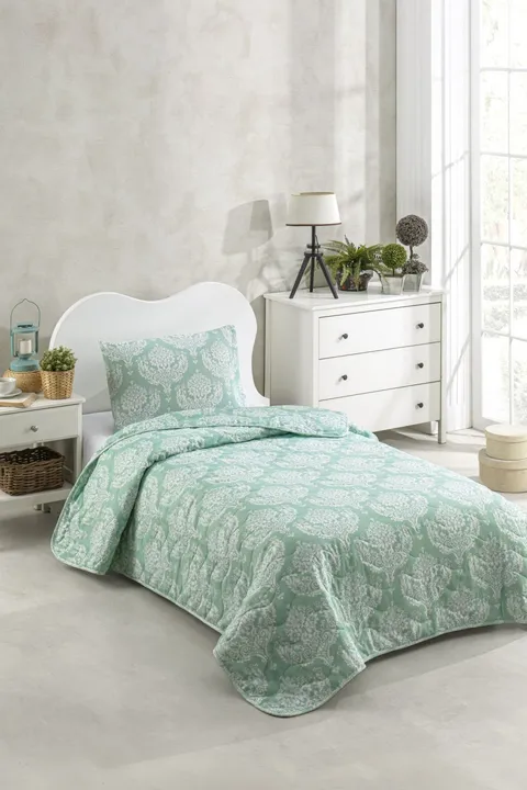 Cuvertura de pat 1 Persoana Model Post Water Green