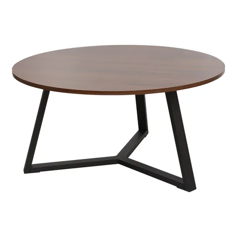 Masuta de Cafea Model Berton, Nuc/Negru, D80x40 cm