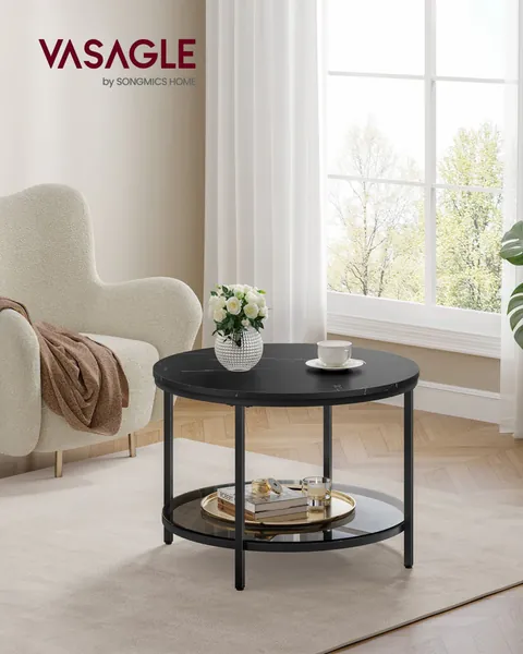 Masuta de cafea Vasagle Negru 65x65x46 cm