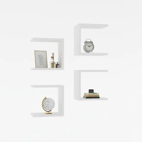 Raft de perete Perari, alb, 30x19.6x30 cm