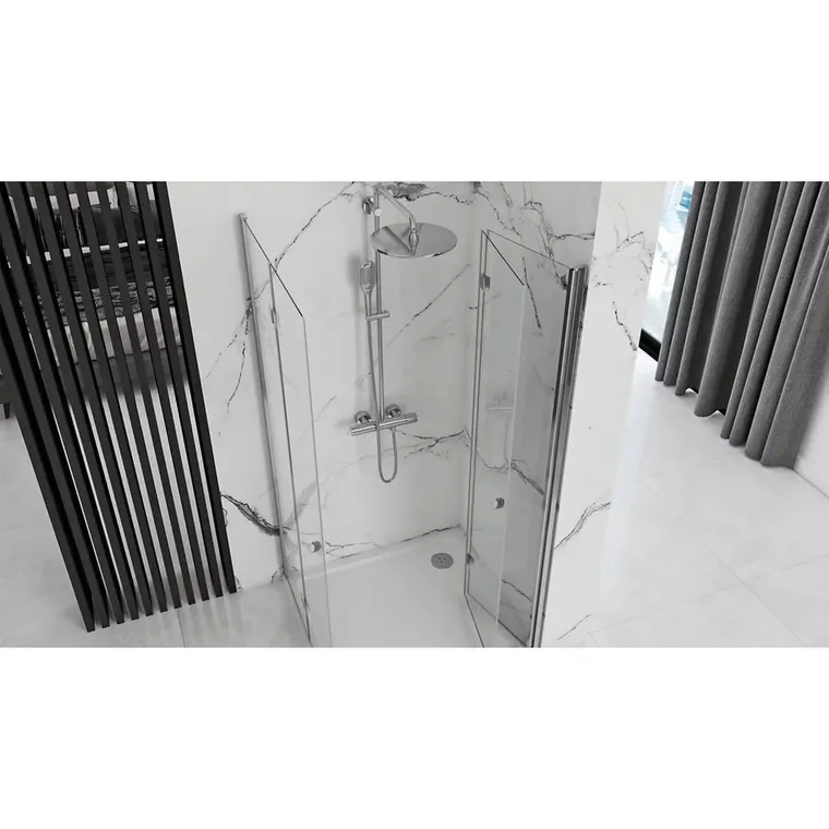 Cabina de dus dreptunghiulara cu usi plabile Rea Fold N2 modulara 100x120 crom