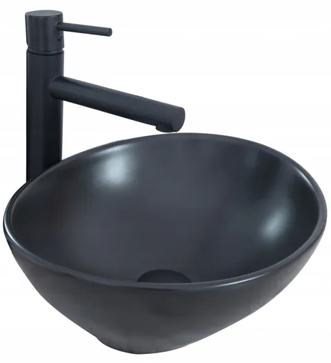 Lavoar negru mat pe blat Rea Sofia N 41 cm