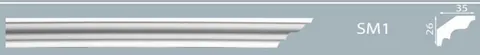 Cornisa decorativa din polistiren dens extrudat SM1 - 2.6x3.5x200 cm