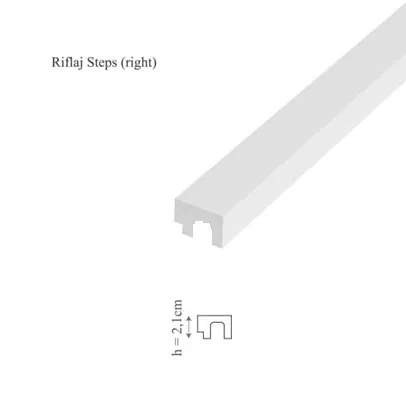Profil dreapta riflaj decorativ 3D, Steps R, 3.2x2.1x270 cm, Manavi