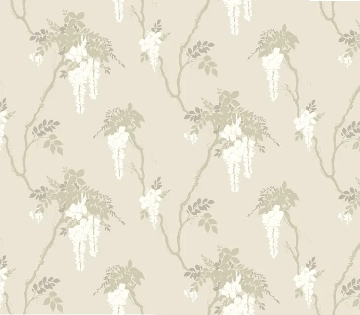 Tapet Leonora, Ivory Neutral Luxury Floral, 1838 Wallcoverings, 5.3mp / rola
