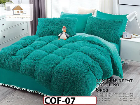 Lenjerie Cocolino Fluffy Pufoasa -Pat De 2 Persoane cu 6 piese - COF07