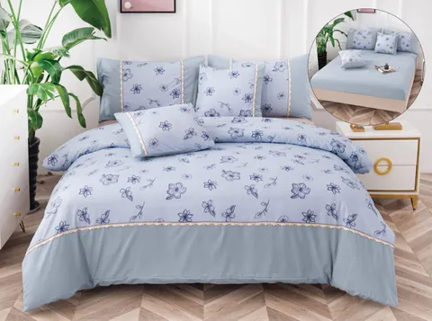 Lenjerie din finet 6 piese cu cearceaf elastic - FRC06