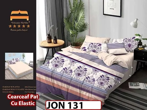 Lenjerie din finet 6 piese cu cearceaf elastic - JON131
