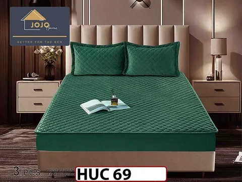 Husa matlasata tip topper din catifea 180x200 - Pat 2 Persoane - HUC69