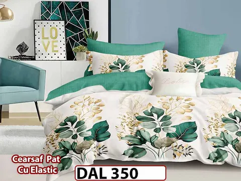 Lenjerie din finet cu 6 piese si cearceaf cu Elastic - DAL350