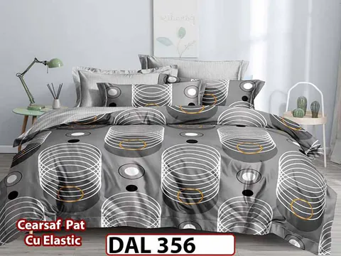 Lenjerie din finet cu 6 piese si cearceaf cu Elastic - DAL356