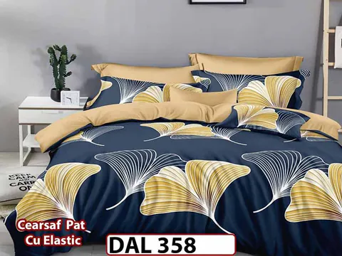 Lenjerie din finet cu 6 piese si cearceaf cu Elastic - DAL358