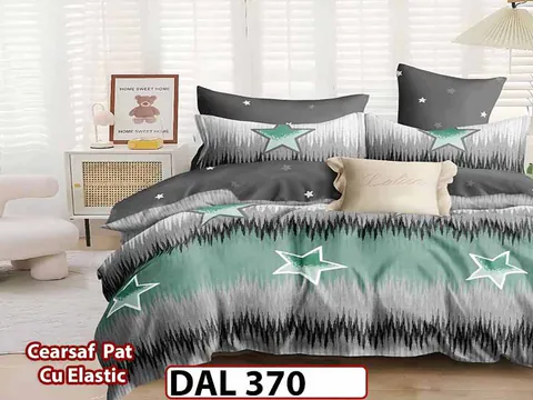 Lenjerie din finet cu 6 piese si cearceaf cu Elastic - DAL370