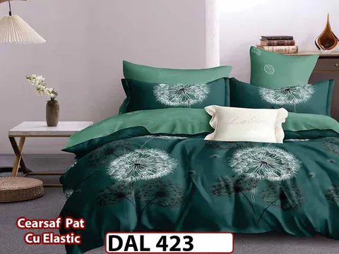 Lenjerie din finet cu 6 piese si cearceaf cu Elastic - DAL423