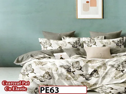 Lenjerie din finet 4 piese 1 Persoana Cearceaf cu Elastec - PE63