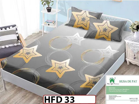 Husa de Pat din Finet + 2 Fete de Perne - Saltea 180x200 - Pat 2 Persoane - HFD33