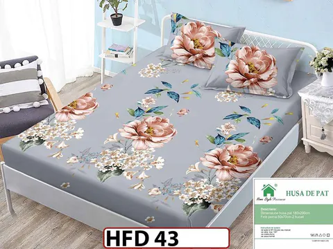 Husa de Pat din Finet + 2 Fete de Perne - Saltea 180x200 - Pat 2 Persoane - HFD43