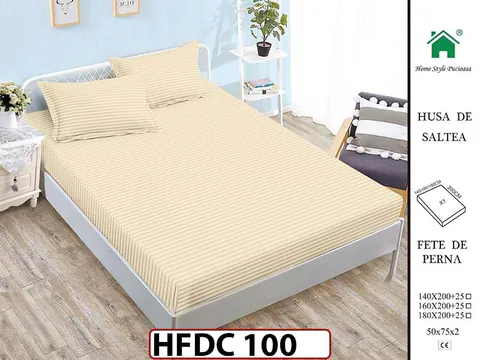 Husa de Pat din Finet + 2 Fete de Perne - Saltea 140x200 - Pat 2 Persoane -HFDC100