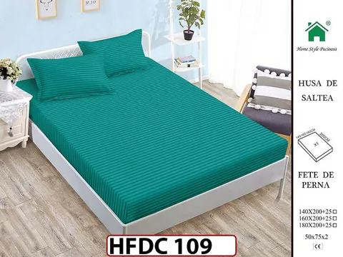 Husa de Pat din Finet + 2 Fete de Perne - Saltea 140x200 - Pat 2 Persoane -HFDC109