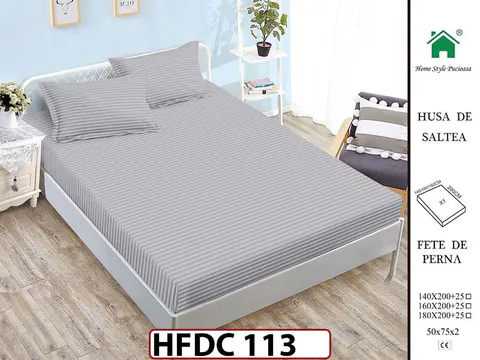 Husa de Pat din Finet + 2 Fete de Perne - Saltea 140x200 - Pat 2 Persoane -HFDC113