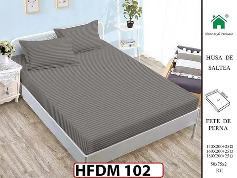 Husa de Pat din Finet + 2 Fete de Perne - Saltea 160x200 - Pat 2 Persoane - HFDM102