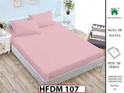 Husa de Pat din Finet + 2 Fete de Perne - Saltea 160x200 - Pat 2 Persoane - HFDM107