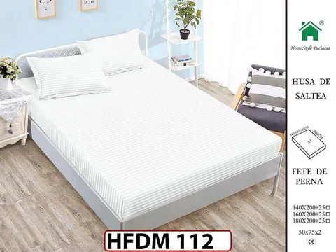 Husa de Pat din Finet + 2 Fete de Perne - Saltea 160x200 - Pat 2 Persoane - HFDM112