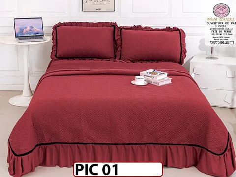 Cuvertura cu 3 piese din Catifea - PIC 01