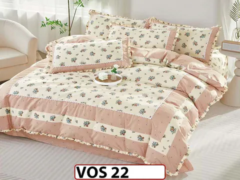 Lenjerie DELUXE din Bumbac Finetat cu volanase - VOS 22