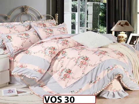 Lenjerie DELUXE din Bumbac Finetat cu volanase - VOS 30