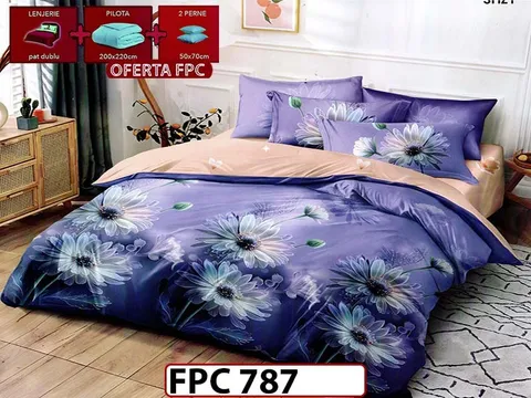 SET Lenjerie din Finet 6 Piese + Pilota 200x220cm + 2 Perne 50x70cm - FPC 787
